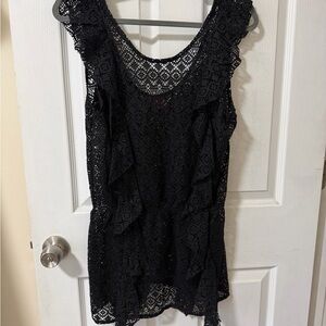 Victoria's Secret Black Lace Swim Coverup